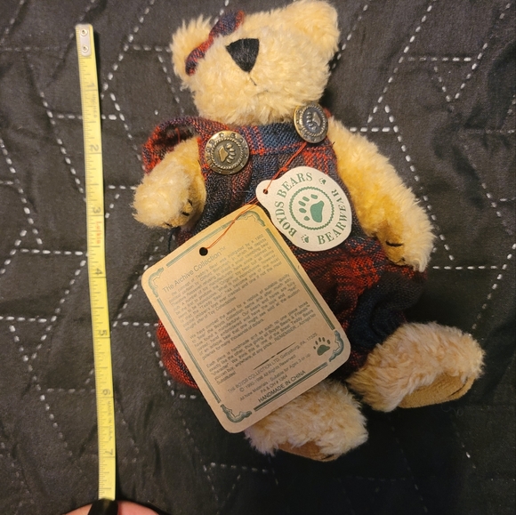 Boyds Bears Plush Retired Red Plaid Overalls Bow Becky Mini Stuffed Animal - Picture 6 of 7